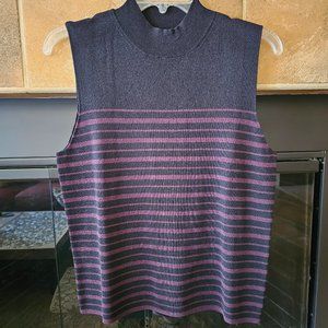 NWT Black and Eggplant colored sweater tank top